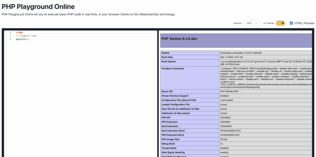 Test PHP Code in Your Browser with PHP Playground Online - Website ...
