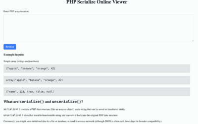 Convert PHP Arrays to Strings Instantly with PHP Serialize Online Viewer