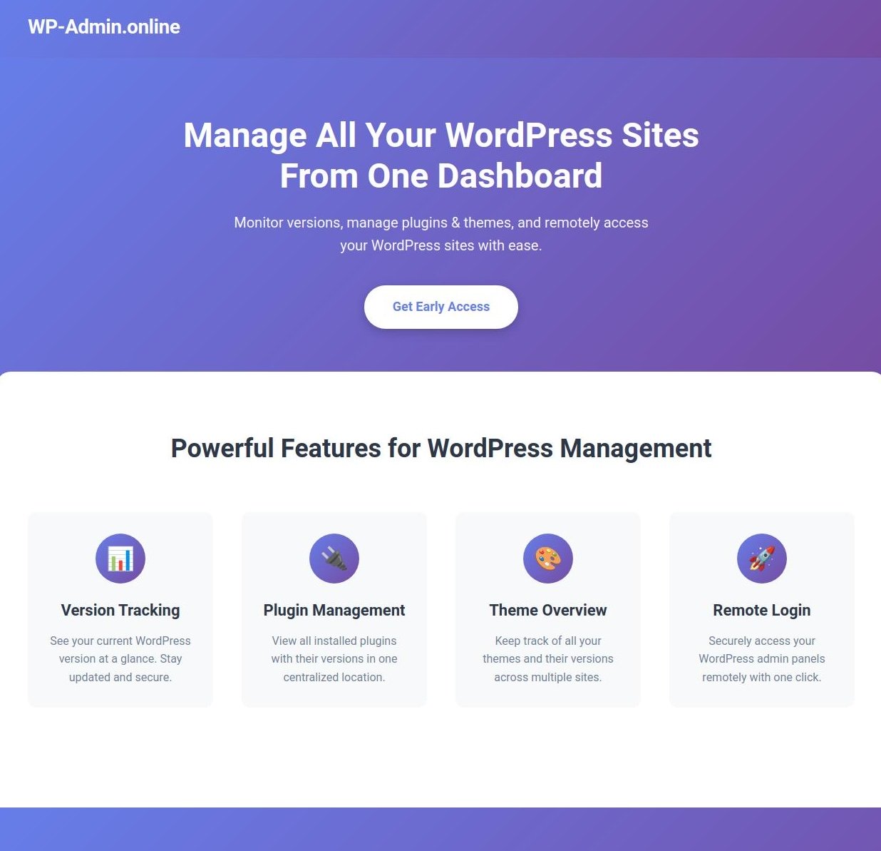 Screenshot of website wp-admin.online